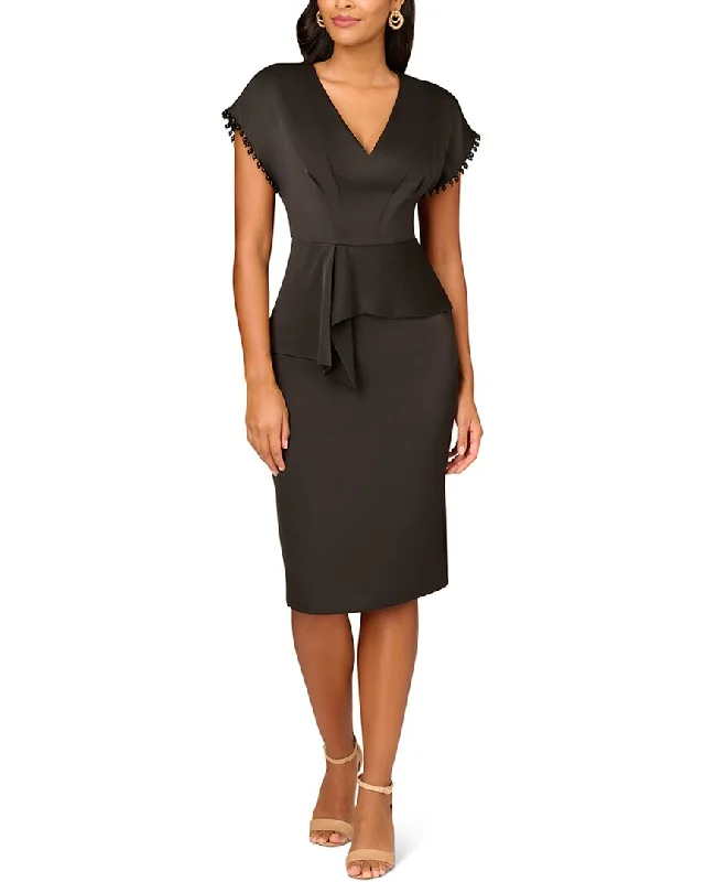 Aidan Mattox Crepe Back Satin Midi Dress Elegant Velvet Midi Dress
