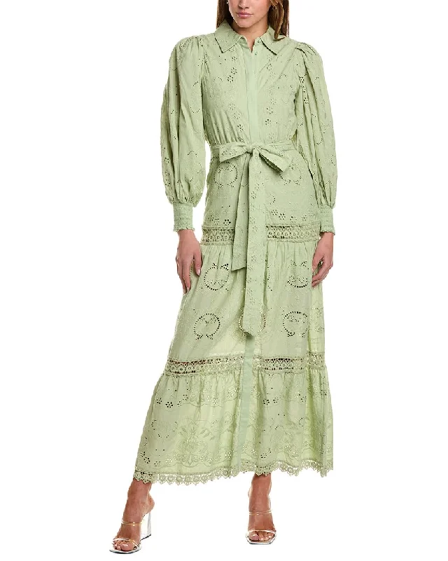 alice + olivia Lilly Midi Dress Elegant Maxi-Midi Hybrid Dress