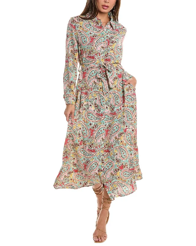 ANNA KAY Marbelle Silk-Blend Midi Dress Trendy Floral Wrap Midi Dress