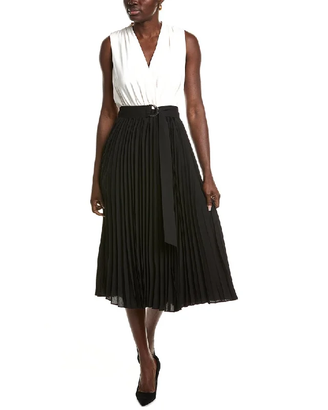 Anne Klein Pleated Midi Dress Fashionable Casual Midi Dress