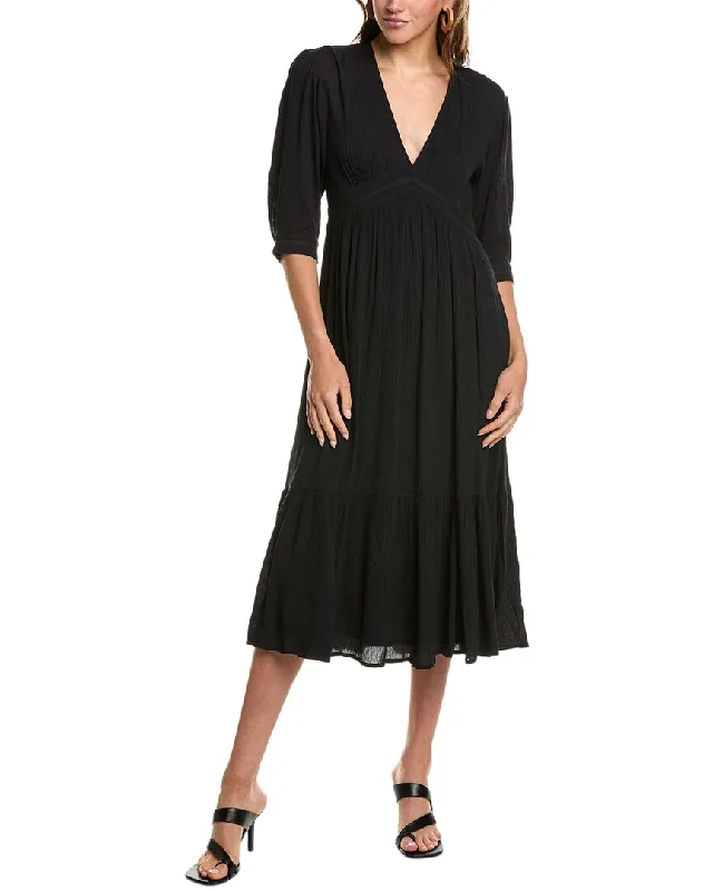 ba&sh Midi Dress Elegant Faux Wrap Midi Dress