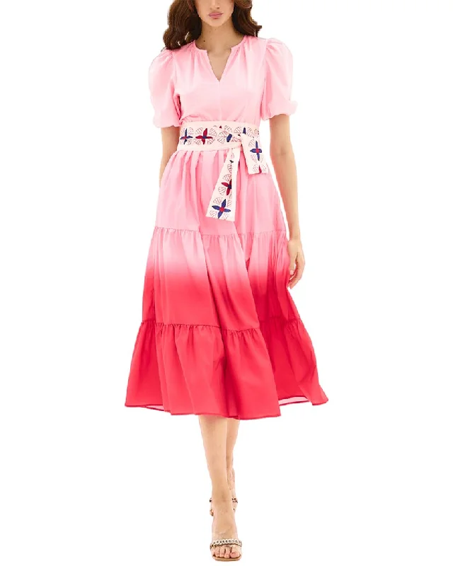 BGL Midi Dress Stylish Long Sleeve Floral Midi Dress