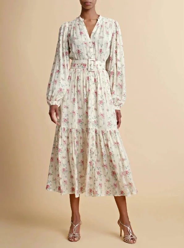Boho Midi Dress In Posy Fashionable Polka Dot Midi Dress