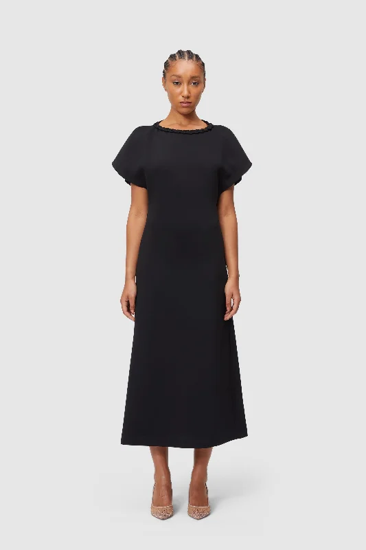 BRAID DETAIL MIDI DRESS Trendy Knit Midi Dress