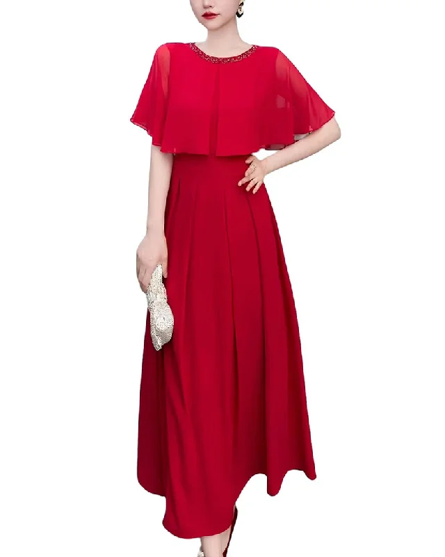 BURRYCO Midi Dress Comfortable Geometric Print Midi Dress