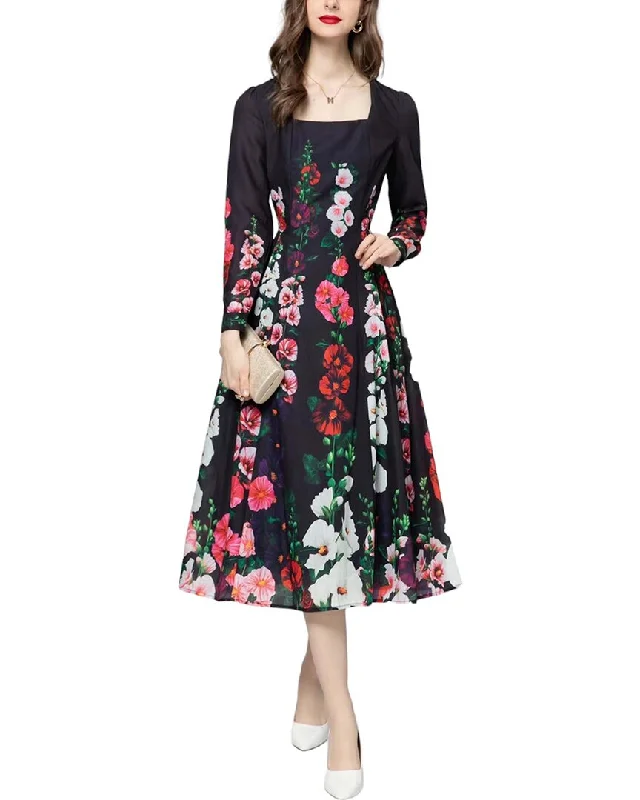 BURRYCO Midi Dress Fashionable Polka Dot Midi Dress