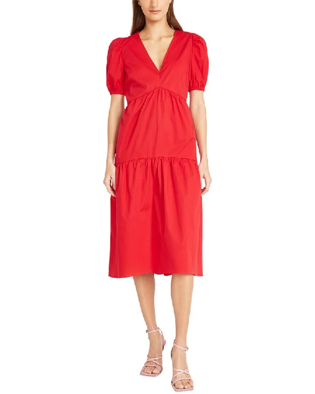 Donna Morgan Poplin Midi Dress Stylish Wraparound Midi Dress