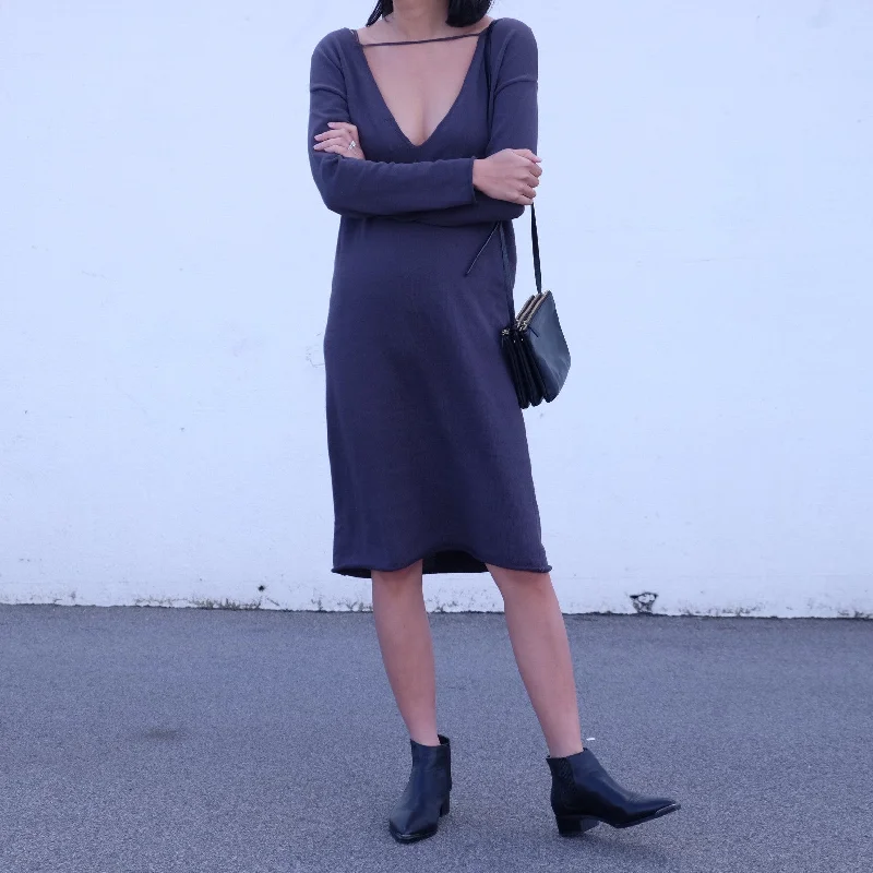 Harry 3 Ways Knit Midi Dress Comfortable Denim Midi Dress