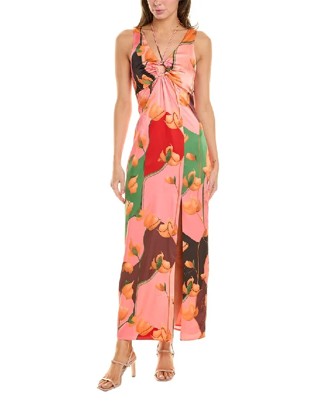 Hutch Misha Midi Dress Fashionable Sheer Sleeve Midi Dress