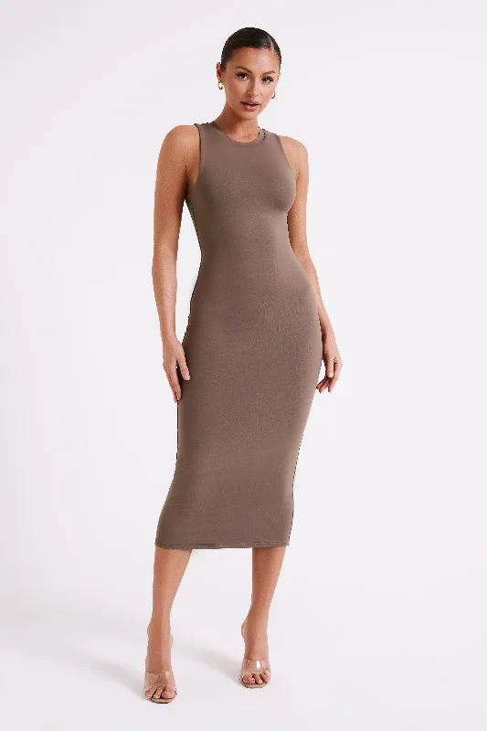 Jill Sleeveless Tank Midi Dress - Coco Stylish Silk Midi Dress