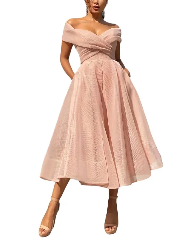 Juliet Roses Midi Dress Fashionable High-Low Midi Dress
