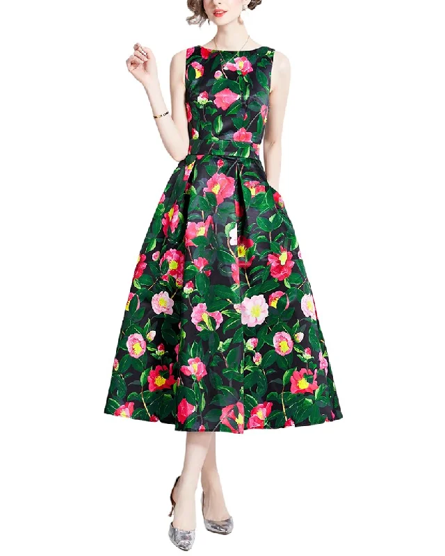 KAIMILAN Midi Dress Stylish Wraparound Midi Dress