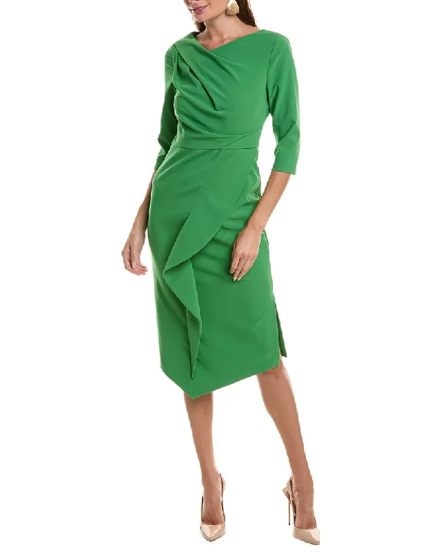 Kay Unger Joelle Midi Dress Trendy Off-Shoulder Ruffle Midi Dress