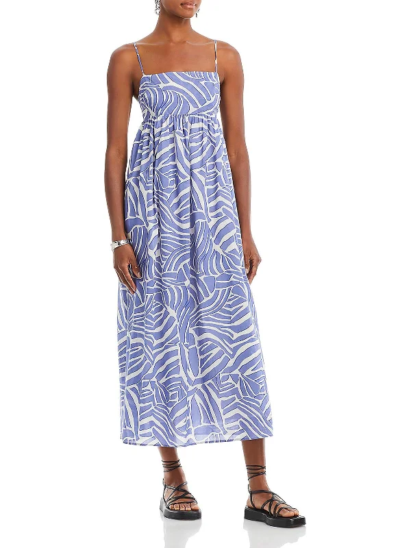 Lucille Womens Cotton Printed Midi Dress Trendy Boho Midi Dress