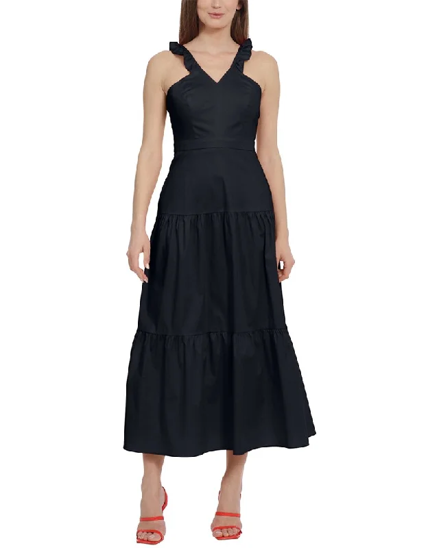Maggy London Poplin Midi Dress Cozy Spaghetti Strap Midi Dress