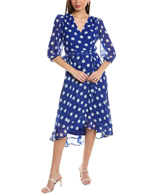 Maison Tara Chiffon Wrap Midi Dress Elegant Floral Skirt Midi Dress