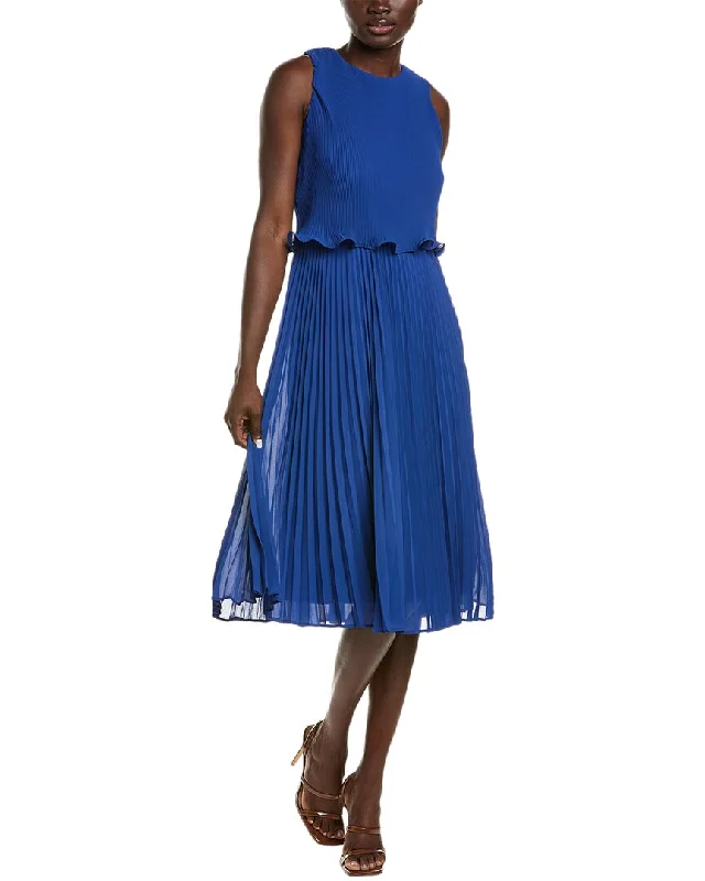 Maison Tara Pebble Georgette Midi Dress Elegant Floral Midi Dress