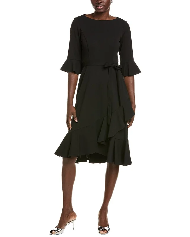 Maison Tara Scuba Crepe Midi Dress Stylish Satin Midi Dress