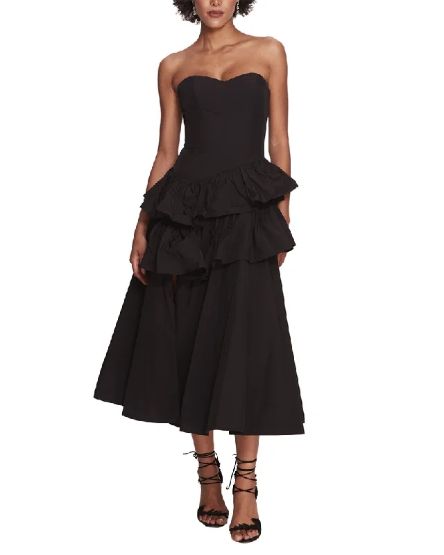 Marchesa Notte Midi Dress Trendy Mock Neck Midi Dress