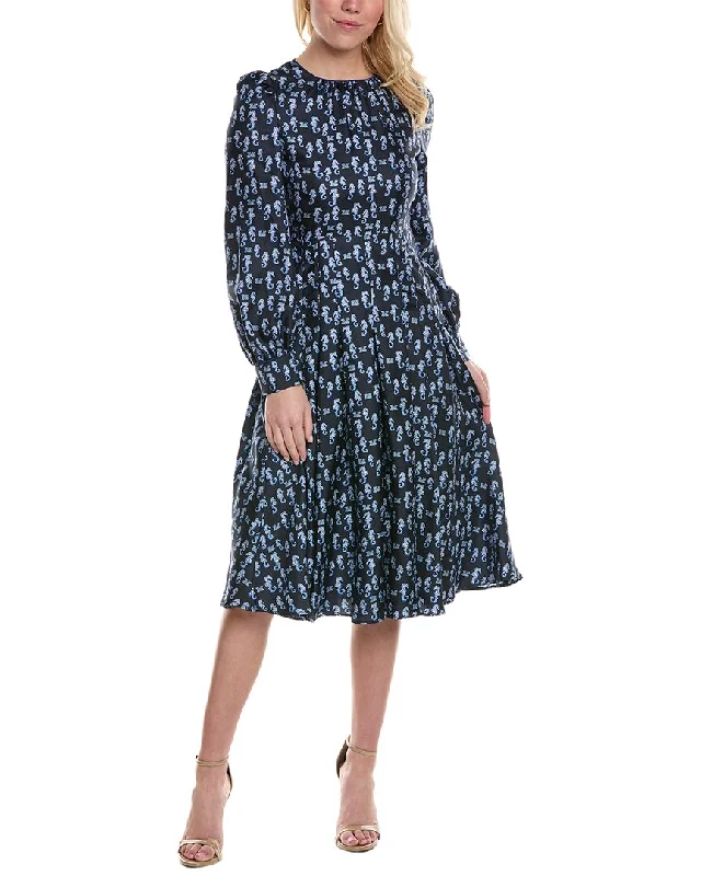 Max Mara Pareo Silk Midi Dress Trendy Ruffled Sleeve Midi Dress