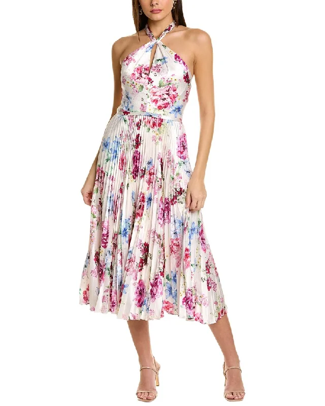 ML Monique Lhuillier Satin Midi Dress Elegant Velvet Midi Dress