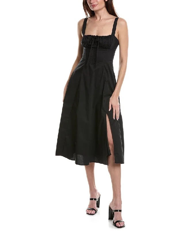 Moonsea Lace-Up Midi Dress Fashionable One-Shoulder Midi Dress