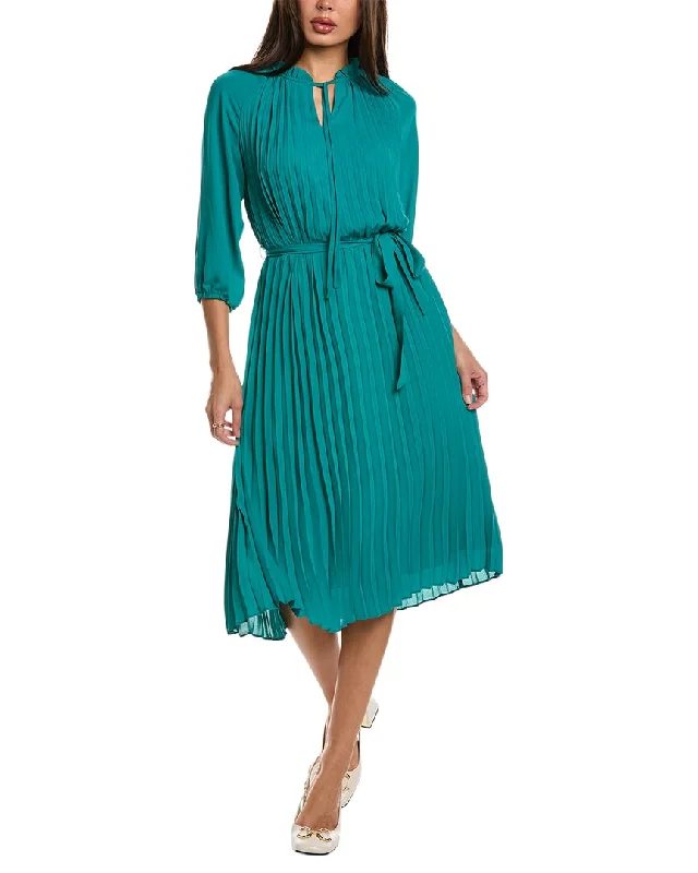 Nanette Nanette Lepore Accordion Pleated Midi Dress Fashionable High-Neck Midi Dress