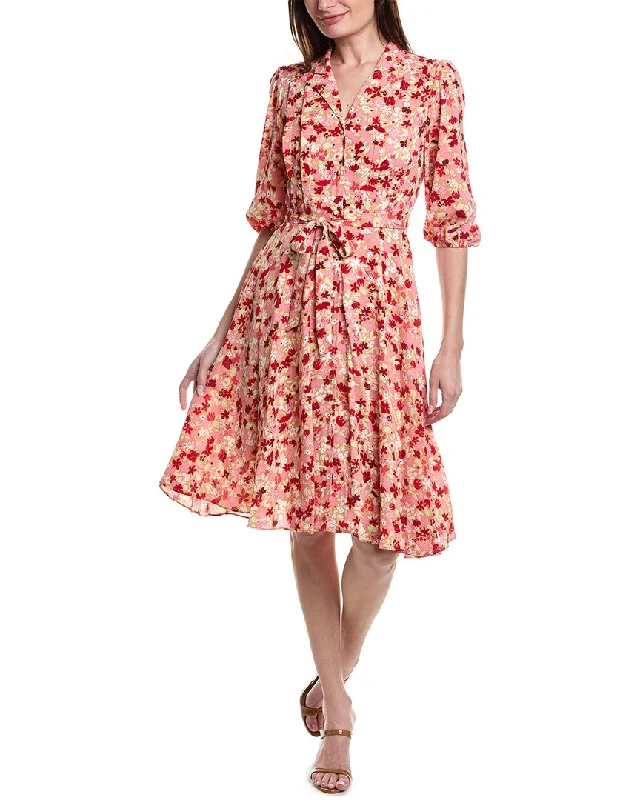 Nanette Nanette Lepore Printed Crepe Chiffon Midi Dress Cozy Ribbed Knit Midi Dress