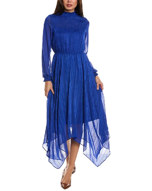 Nanette Nanette Lepore Yin Shadow Midi Dress Elegant Pleated Detail Midi Dress