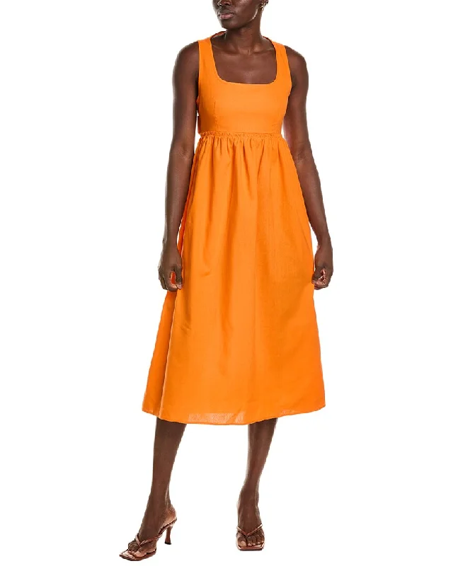o.p.t. Mariabella Linen-Blend Midi Dress Cozy Ribbed Knit Midi Dress