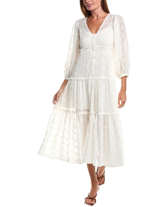 Saltwater Luxe Tiered Midi Dress Fashionable One-Shoulder Midi Dress