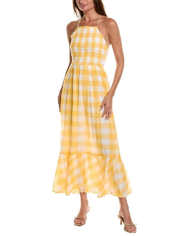 Saylor Dannielynn Midi Dress Elegant Puff Sleeve Midi Dress