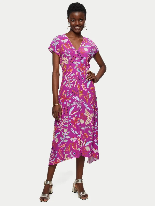 Sunkissed Floral Midi Dress | Pink Stylish Halter Neck Midi Dress