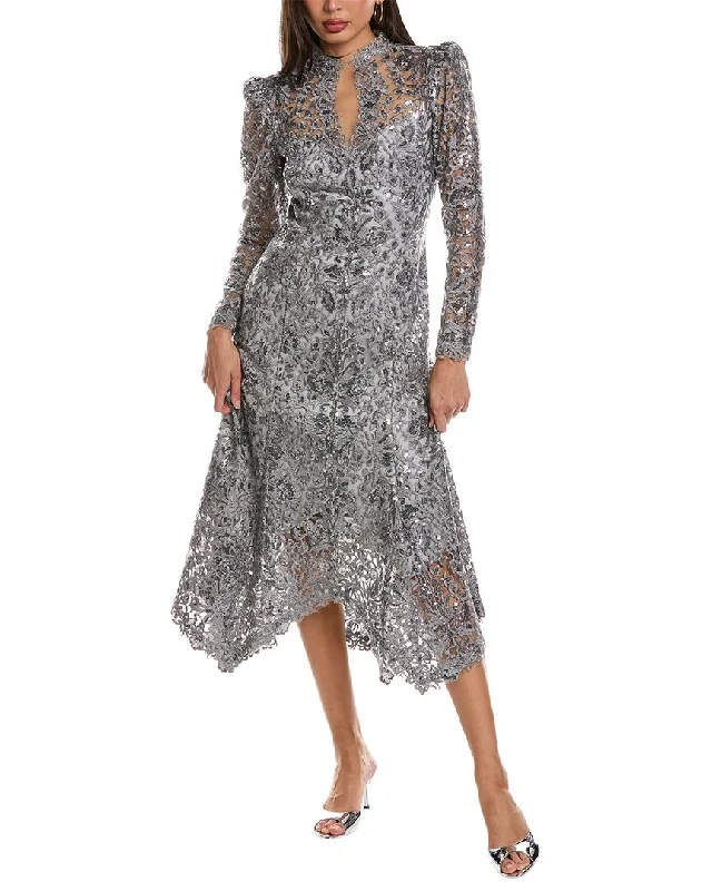 Tadashi Shoji Embroidered Lace Midi Dress Stylish Button-Down Midi Dress