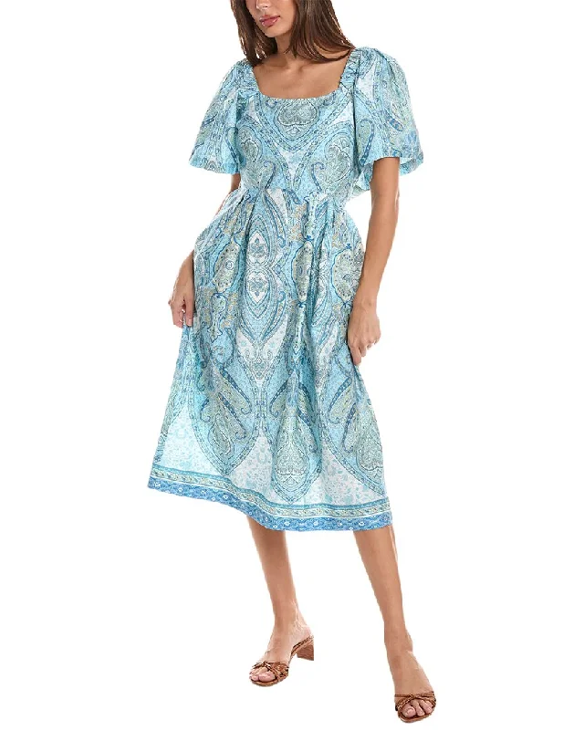 tyler böe Britt Midi Dress Comfortable Floral Print Midi Dress