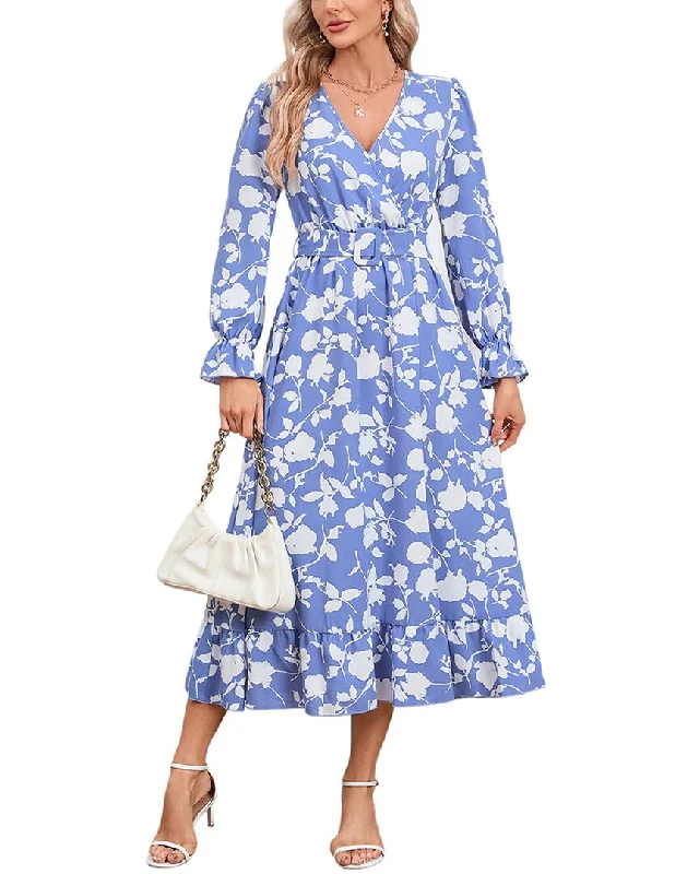 Vera Dolini Midi Dress Stylish Pleated Skirt Midi Dress