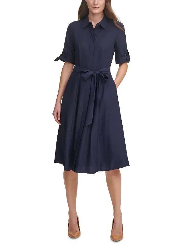 Womens Knit Midi Midi Dress Chic Floral Print Midi Dress