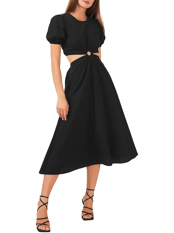 Womens Puff Sleeve Long Midi Dress Comfortable Wrap Midi Dress