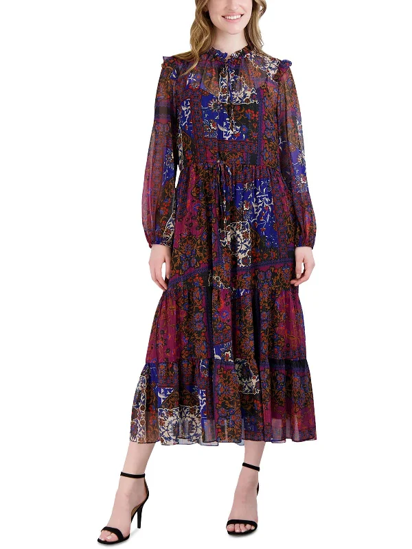 Womens Sheer Midi Dress Fashionable High-Low Midi Dress
