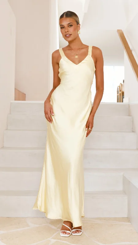 Andie Maxi Dress - Yellow Elegant Floral Maxi Dress