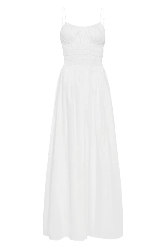 BAIA MAXI DRESS-WHITE Comfortable Bohemian Maxi Dress