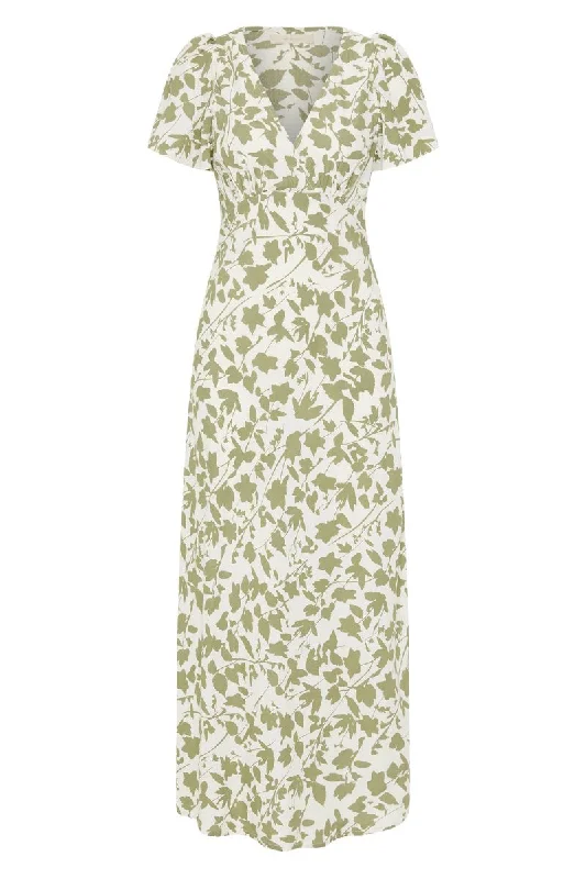 BODA MAXI DRESS-POPLAR SAGE Trendy Floral Print Maxi Dress