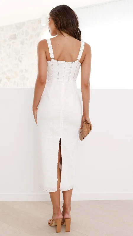 Chaya Maxi Dress - White Trendy A-Line Maxi Dress