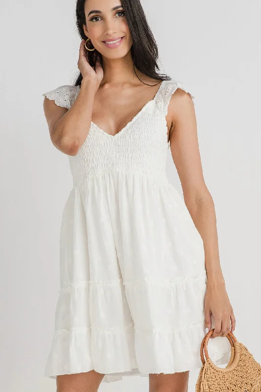 Eesome Ruffled Polkadot Mini Dress Stylish Floral Print Mini Dress
