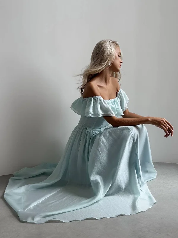 Ethereal Off-Shoulder Maxi Dress Trendy A-Line Maxi Dress
