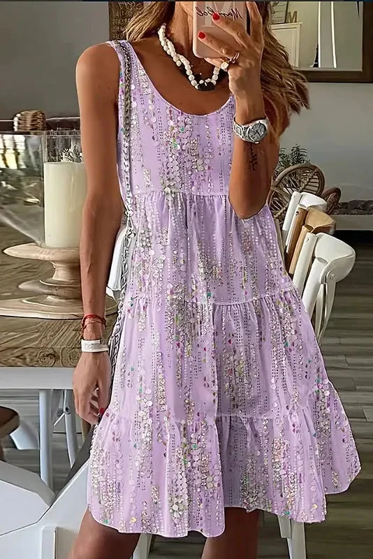 Floral Pleated A-Line Mini Dress Elegant Satin Lace Mini Dress