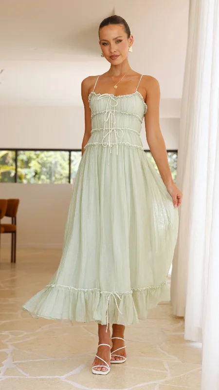 Halo Maxi Dress - Sage Classic A-Line Maxi Dress