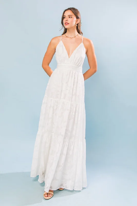 ELIZABETH DREAMS WOVEN MAXI DRESS Stylish One-Shoulder Maxi Dress