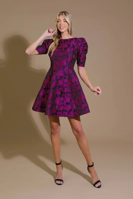 TRUE LOVER WOVEN JACQUARD MINI DRESS Cozy Knitted Mini Dress