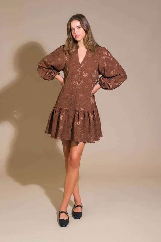 TRUE RADIANCE WOVEN MINI DRESS Stylish Short Sleeve Mini Dress